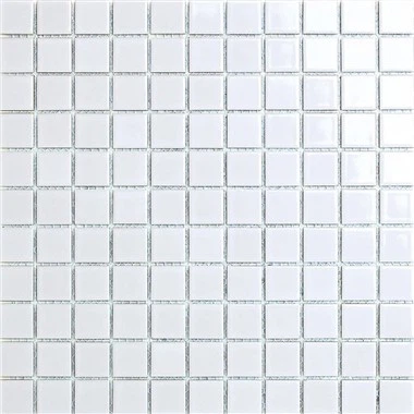 흰색 모자이크 수영장 타일